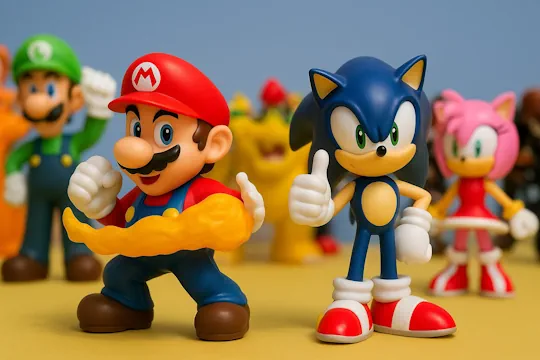 Kids at Mario vs Sonic Stop Motion Flix